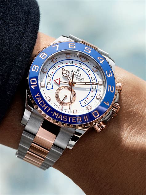 rolex yacht master 2 gold blue|rolex 44mm yacht master ii.